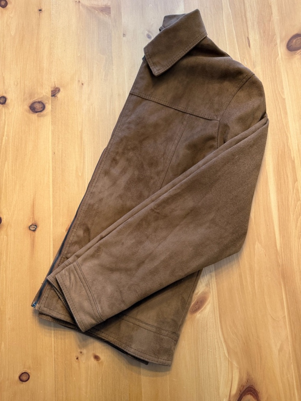 Vintage-Style Brown Faux Suede Jacket - Size M - Picture 7 of 7